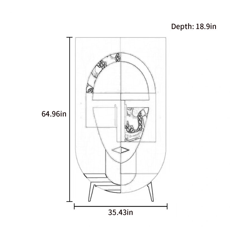 Armoire moderne à double porte minimaliste