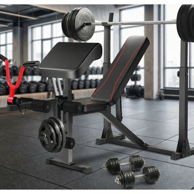 Himimi Weight Bench Set, 900 lb Capacity, Home Gym System for Strength Training Workouts