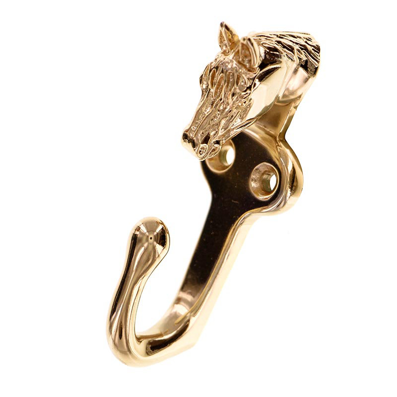Equestre Wall Hook, Polished Gold