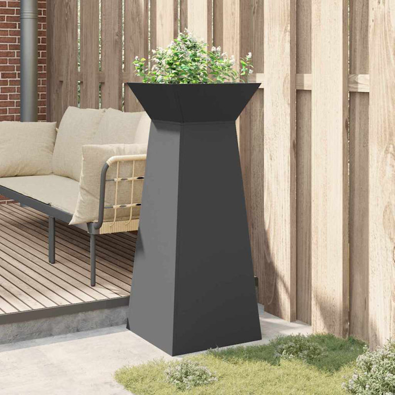 Pillar Planter Steel, 100cmH x 40cmW x 40cmD, Black
