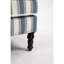 Fauteuil d'appoint de salon avec revêtement en lin rayé bleu et blanc, garniture cloutée de fauteuil rétro, confortable et durable, durable