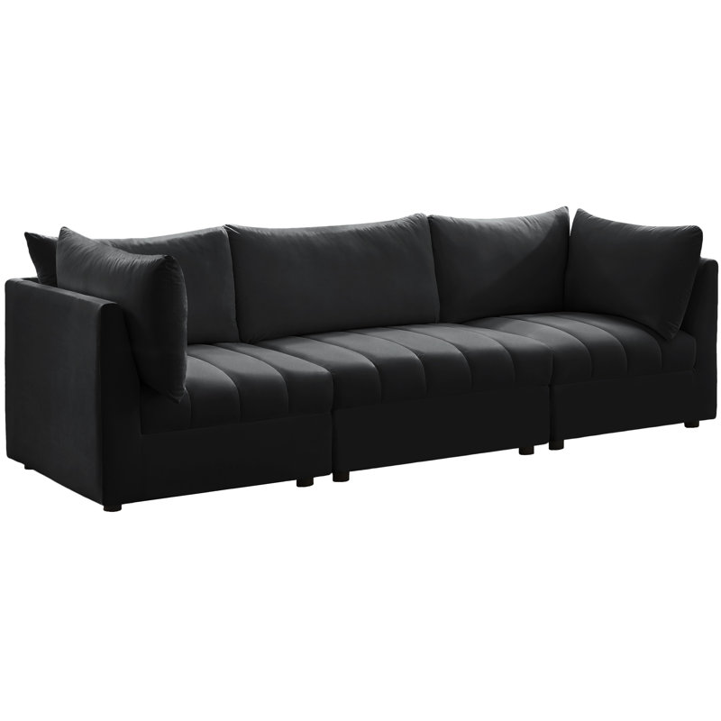 Canapé modulaire Ensoll, Velours noir