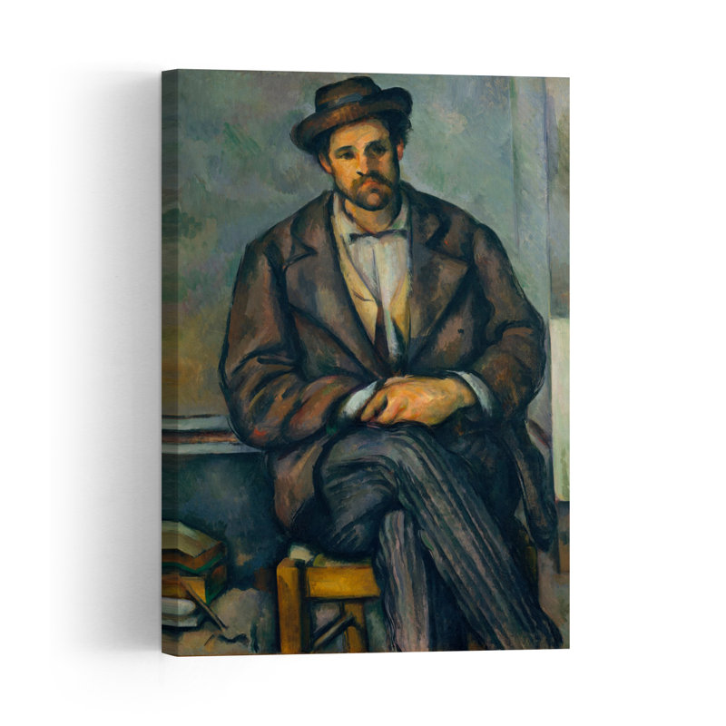 Paysan assis, vers 1892-1896, estampe d'art mural abstraite impressionniste contemporaine, H 36 po x l 24 po