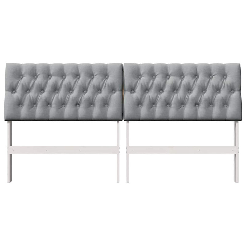 Solid Wood Headboard, DE Size - 180 x 220 cm, White, Light Grey