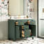 Meuble-lavabo moderne 36 po, lavabo en céramique, 2 portes, 4 tiroirs, charnières réglables, quincaillerie, armoires à glissières lisses 36 po, tiroirs de différentes tailles, assemblage facile-260842064