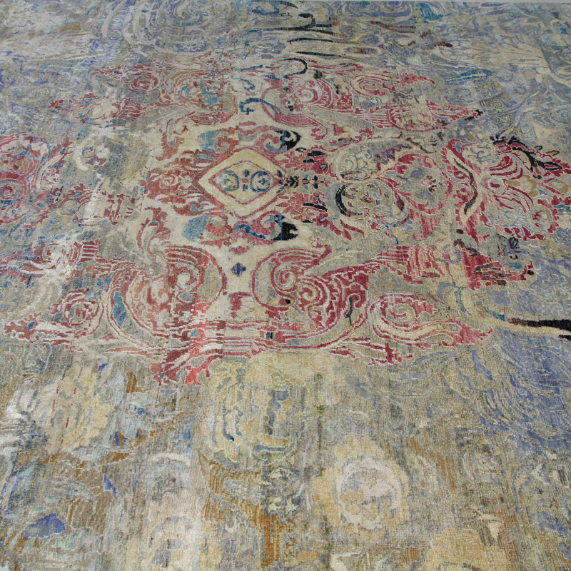 Multicolored Alchemy Transitional Wool Silk Blend Rug - 7'10" x 9'9"