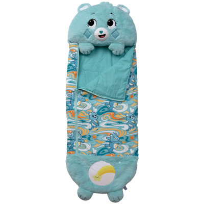 Happy Nappers: Care Bears Sleep Sack Wish Bear, 2-en-1: un personnage en peluche s'ouvre dans un sac de couchage, une sieste douce et un animal de jeu, enfants de 3 ans et plus