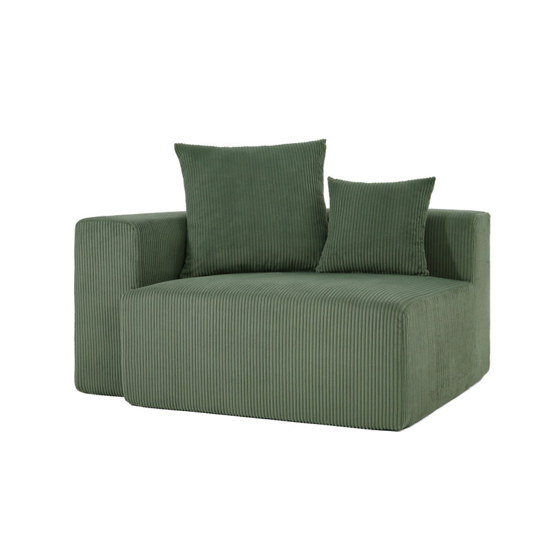 Upholstered Armchair, Green