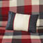 Housse de couette à chevrons avec bordure imprimée et coussins décoratifs aux couleurs chaudes pour le décor de la chambre à coucher-118740127-118740126