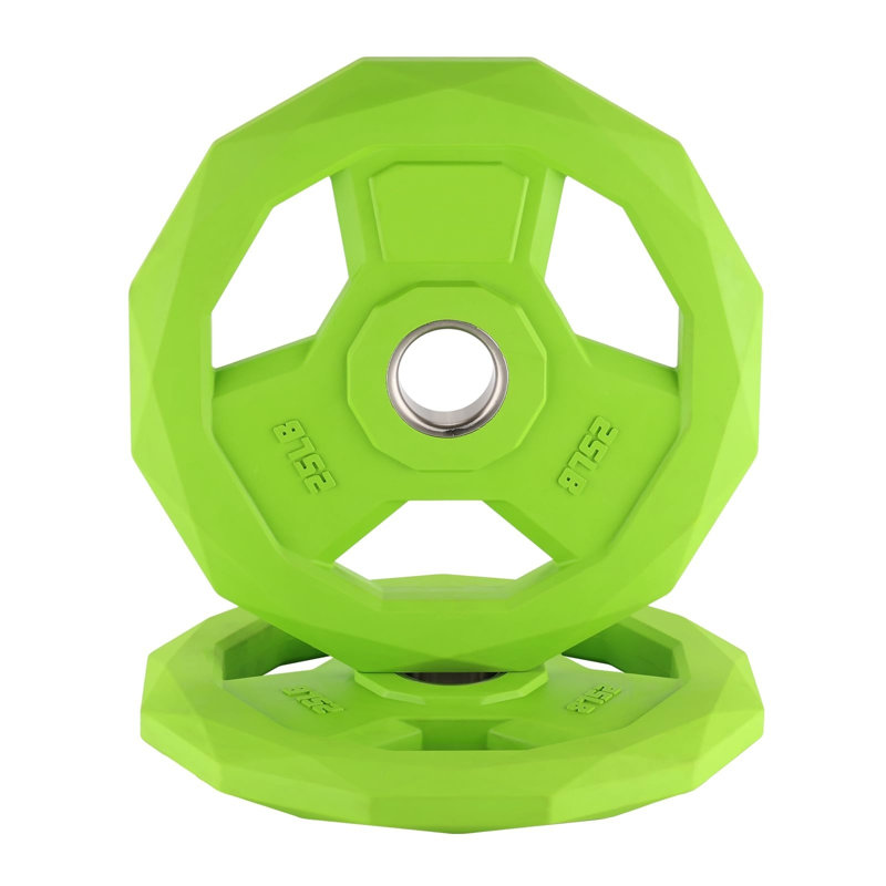 Ensemble de plaques de poids revêtues de caoutchouc 25 lb * 2, plaque de poids 2 pouces Barbell, plaques de poids pour l'haltérophile, gymnase à domicile
