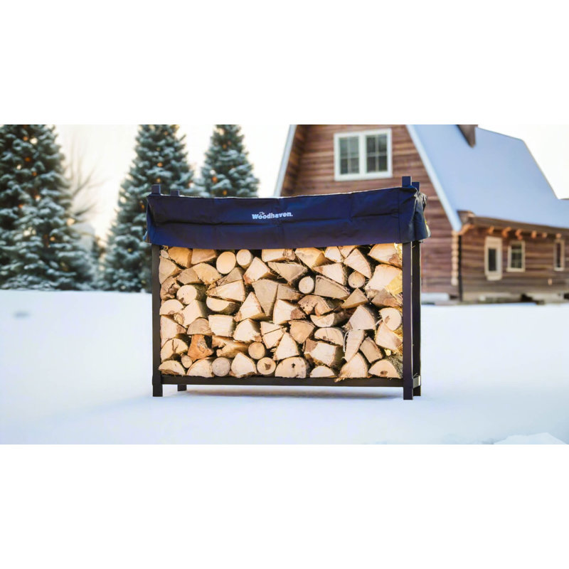 Metal Log Rack, Black, 48" H x 60" W x 14" D