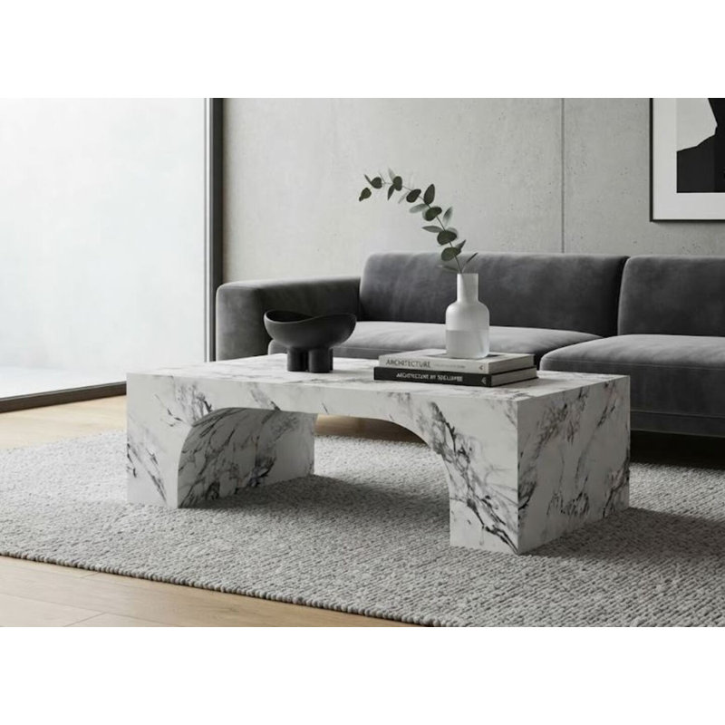 Table basse William Contract, Blanc, Marbre