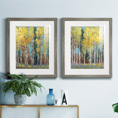 Aspen Grove I - ensemble de 2 reproductions d'art sur toile encadrées