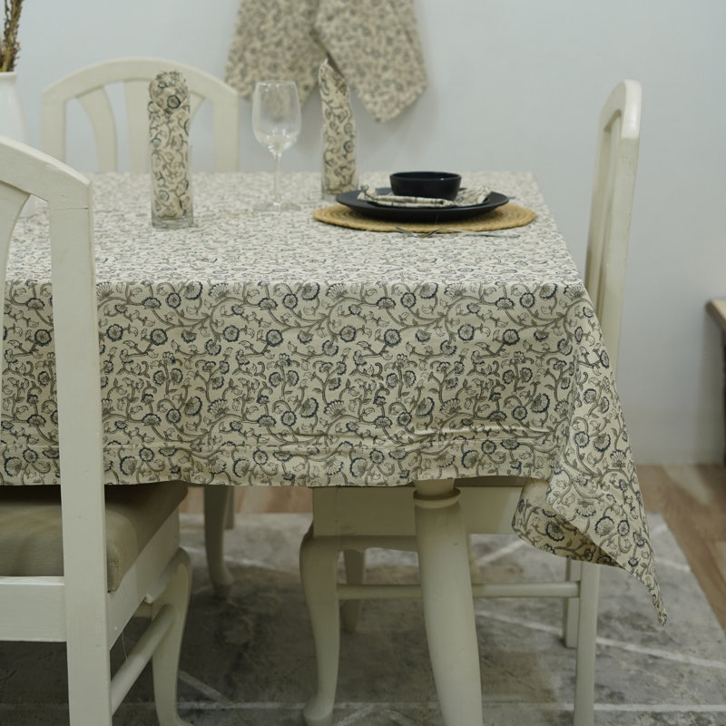 Red Barrel Studio® Classic Elegance: nappe en coton imprimée à la main pour toutes les occasions, himachal (4 places)