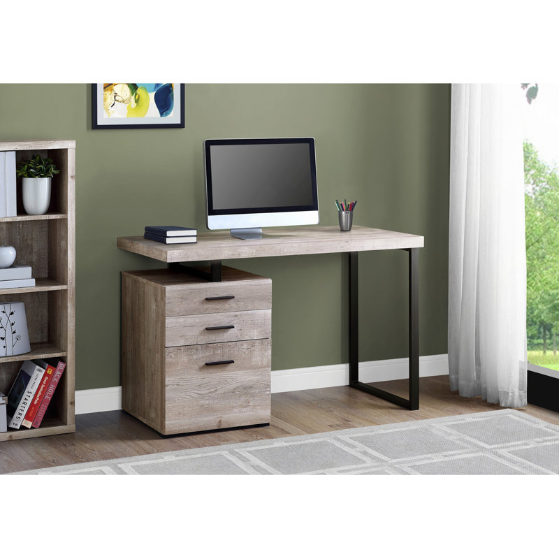 Babken Reversible Desk, Taupe/Black