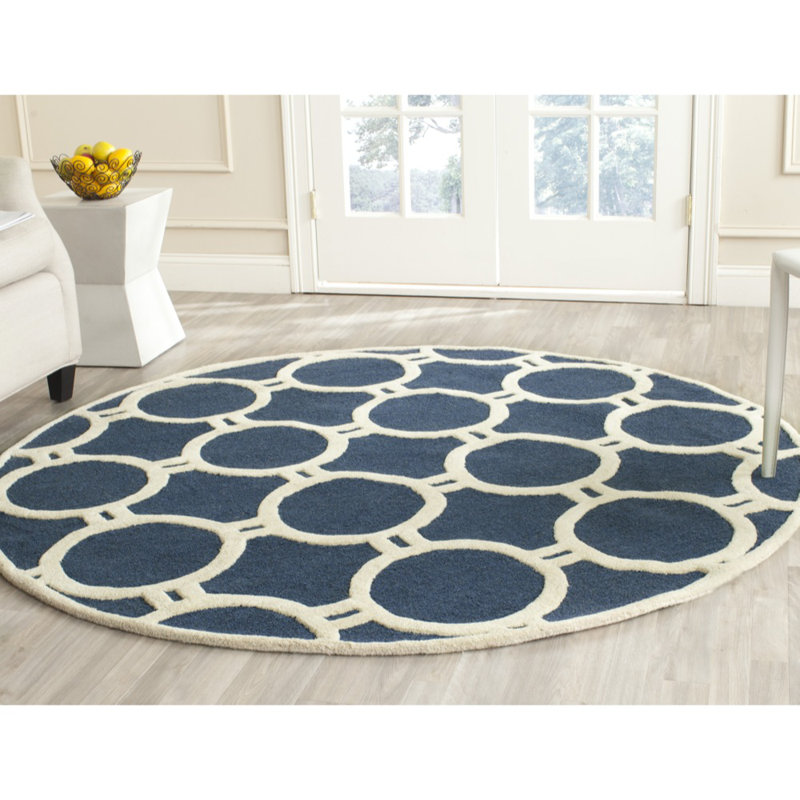 Cambridge Hand Tufted Wool Geometric Rug, Round 6'
