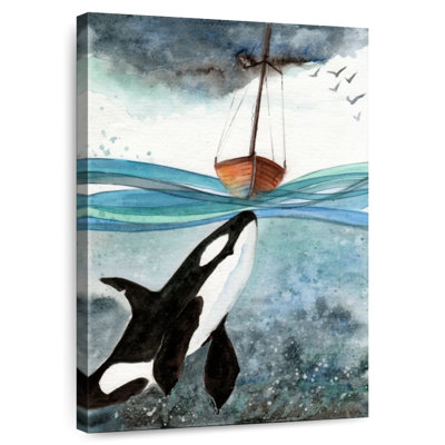 Baleine Brampt sous un bateau