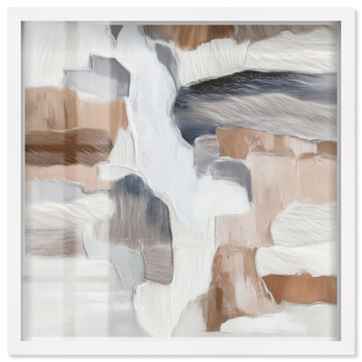 Earthy Art I Shadowbox Print Minimalist Wall Art by Art Remedy, White Frame, 31 x 31