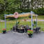 Pergola en aluminium mauve avec auvent-61830301-102355372