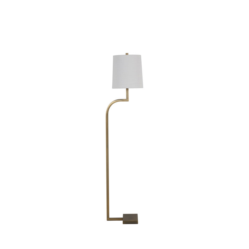Hawthorne 53" Floor Lamp, 150 W, Matte Antique Brass