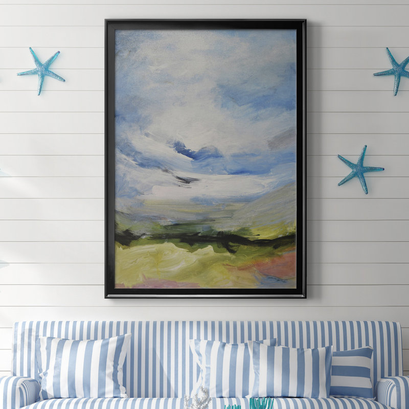 Autour des nuages IV - reproduction d'art sur toile, Toile avec cadre noir, H 36,5 po x l 26,5 po x P 1,5 po