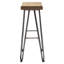 Tabouret de bar Belma en bois rustique avec structure en métal - H 30,5 po