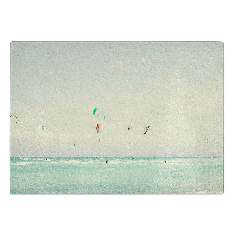 Glass Kite Surfers in South Beach Miami Chopping Board, 39 cm W x 28.5 cm L