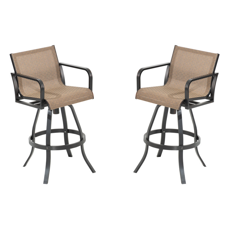 Tabouret de bar pivotant en aluminium 30 po, Brun