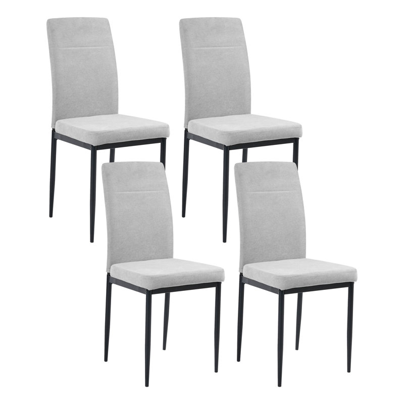 50cm H Fabric Upholstered Upholstered Back Side Chair, Grey
