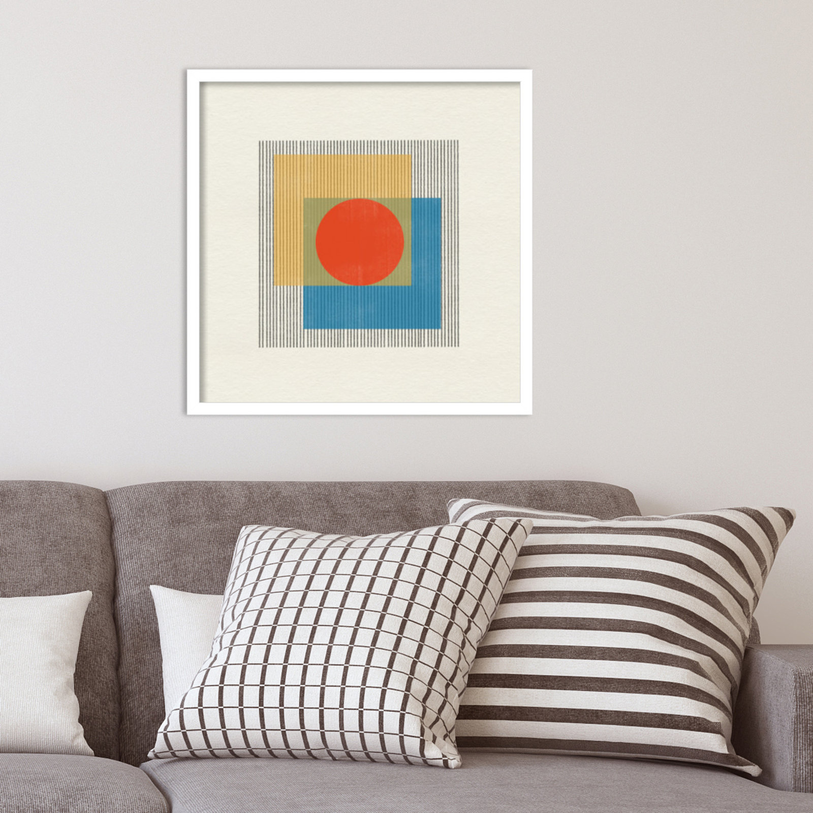 Midcentury Modern Object No 3 Print, White, 21" H x 21" W x 1" D