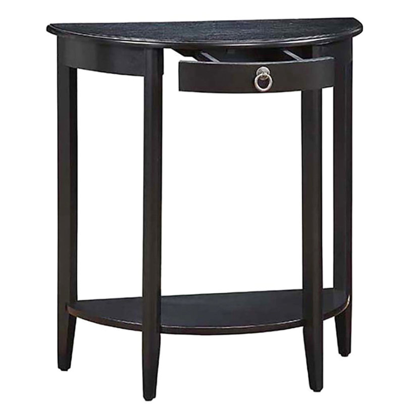 Half-Moon Black Console Table - Provides Efficient Storage Space Enhances Room With Solution