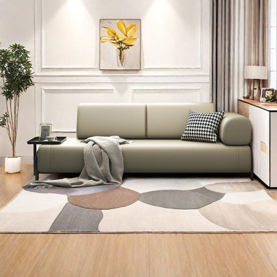 Chaise longue en cuir Cat Claw avec table d'appoint