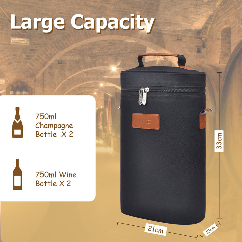 Porte-bouteilles Tirrinia pour 2 bouteilles, Noir