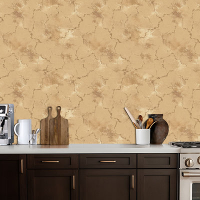 Peel and Stick Wallpaper Cracked Beige Stone Natural Weathered Marble Surface Contact Paper Removable Self Adhesive Wall Mural Wall Decor for Bedroom Kitchen Cabinets 24in x 118in
