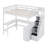 Loft Bed With Built-In L-Shaped Desk And Three-Tier Storage Shelves,And Attached Storage Staircase-1816699962