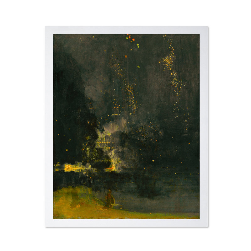 Nocturne in Black & Gold, Poster, White Framed, 11"H x 14"W