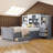 Twin Size Storage Platform Bed Captain Bed- 18 Storage Compartments - Solid Pine Wood - 400LB Capacity-2028251635