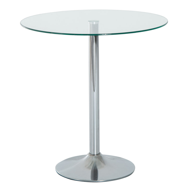 Round Glass Top Metal Base Dining Table