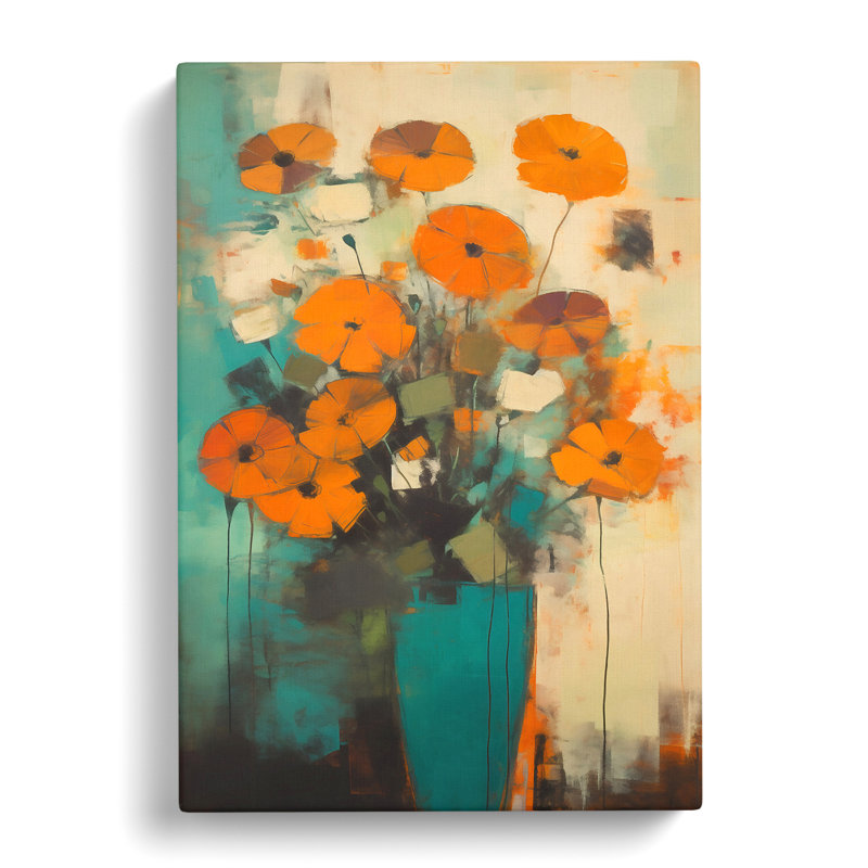 Aldborough Flowers Mid Century Modern Vol.5 - Wrapped Canvas, 60cm H x 40cm W x 3cm D