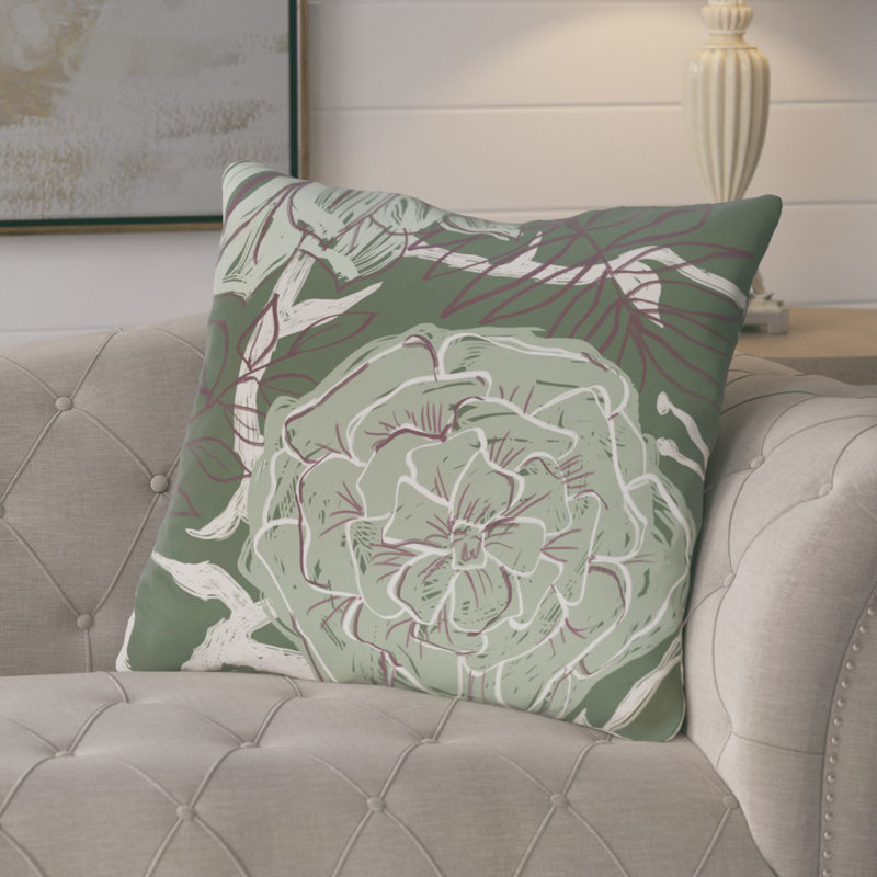  Housse et insert de coussin extérieur carré / rectangulaire, Herbe verte, H 16 po x l 16 po