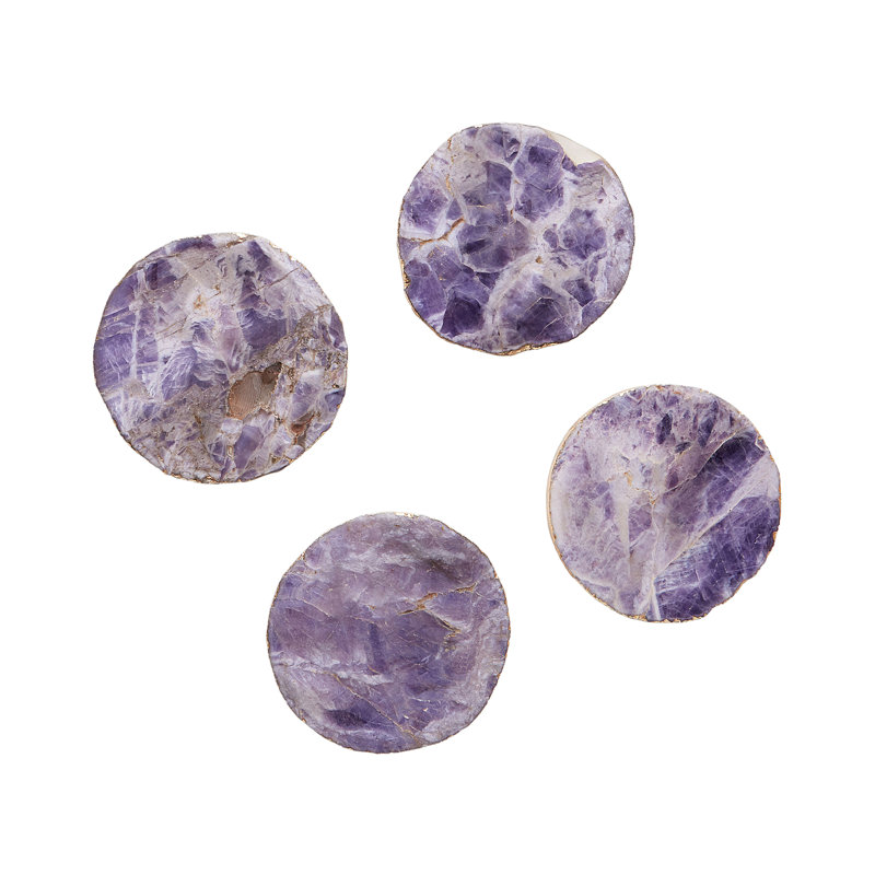 Agate Round 4 Piece Coaster Set