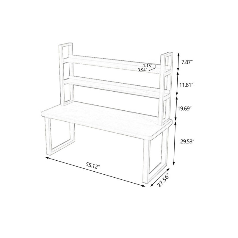 Bureaux rectangulaires en bois massif Burlywood, H 29,53 po x l 55,12 po x P 27,56 po