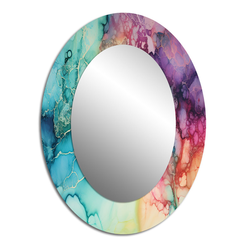 Miroir mural bleu sarcelle Borealis, 40 po x 30 po