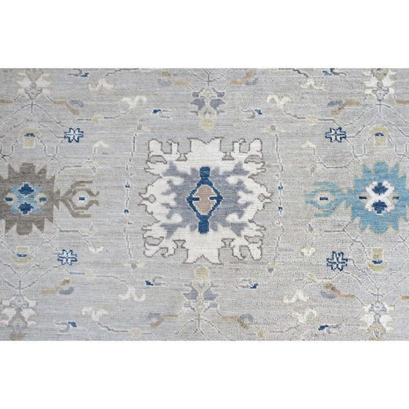Tapis argent noué à la main de haute qualité