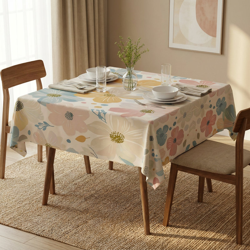Nappe Rosetta, Floral, Pink/Yellow/Blue