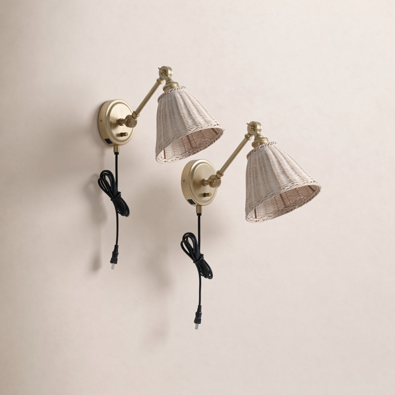Barrows Plug-in Armed Sconce, Brown
