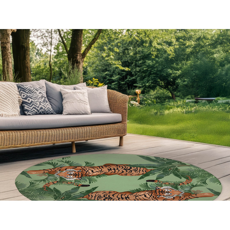 Tapis extérieur Rumble In the Jungle, Rond 5 pi