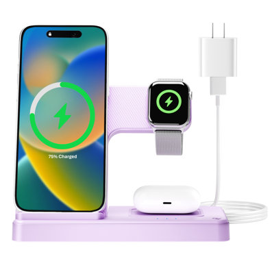 Wireless Charger,Magnetic Charging Stand Compatible with iPhone 17 16 15 14 13 12 11 Pro Max Plus XS XR X 8,Charger for Apple Watch 9 8 7 6 5 4 3 2 SE, for AirPods 3 2 Pro,3 in 1 Charging Station