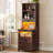 2 Drawers Farmhouse Tall Nightstand with Charging Station and Bookshelf-122980700-132286797