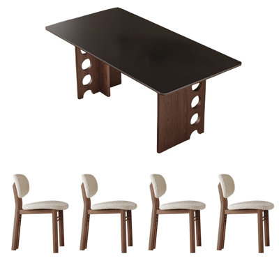 Ensemble de table de salle à manger rectangulaire rétro